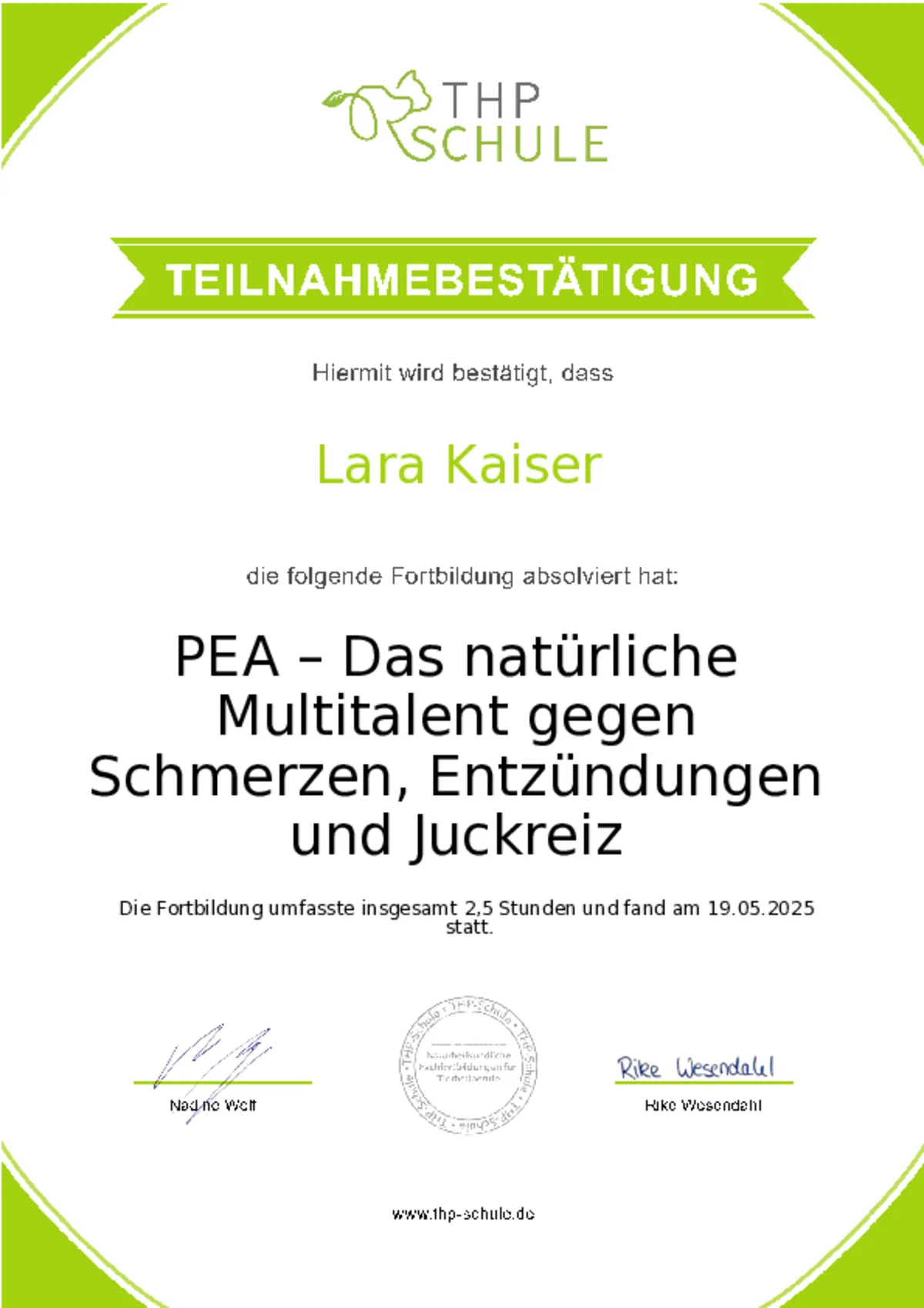 Fachzertifikat: PEA Multitalent